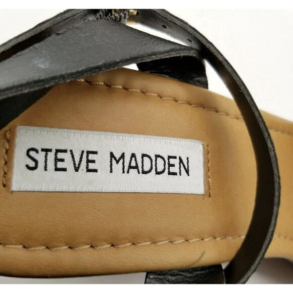 Steve Madden Welsh Black Womens Shoes Size 7.5 M Sandals - Picture 5 of 9